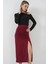 8033 Sandy Yırtmaçlı Etek - Bordo 5