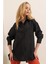3952 Arkası Düğmeli Boyfriend Gömlek - Siyah 2