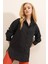 3952 Arkası Düğmeli Boyfriend Gömlek - Siyah 3