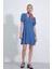 Indigo Kare Yaka Örme Mini Elbise 10
