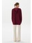 Modal Örme Kapüşonlu Oversize Hırka Bordo 4