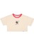 Kız Çocuk Kısa Kollu Crop Nakışlı Ekru T-Shirt 3