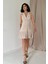 Bej Sırtı Açık Ceket Yakalı Elbise 1