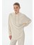 Modal Örme Kapüşonlu Sweatshirt Ekru 2