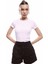 Yeni Sezon Crop Bisiklet Yaka Kısa Kollu Slim Fit Basic Kadın Tişört 1