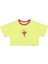 Kız Çocuk Kısa Kollu Crop Nakışlı Lime T-Shirt 1