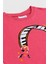 Kız Çocuk Kısa Kollu Crop Baskılı Pembe T-Shirt 2