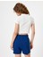 Yeni Sezon Polo Yaka Tişört Crop Düğmeli Kısa Kollu Kolej Işlemeli Slim Fit 4