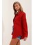 20153 Tek Cepli Oversize Gömlek - Kırmızı 2