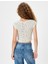 Yeni Sezon Meyve Baskılı Tişört Fiyonklu Kap Kol Kare Yaka Slim Fit Pamuklu 4
