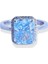 Baget Aquamarine Icecut Taşlı Gümüş Yüzük 5