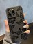 Iphone 14 Pro Uyumlu Kılıf Mat Siyah Kelebek Desenli Yumuşak Kamera Korumalı Kapak 1