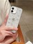 Iphone 12/12PRO Uyumlu Kılıf Inci Kalpli Fiyonk Şeffaf Kılıf Simli Darbeye Karşı Dayanıklı Kapak 5