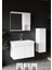 Deniz 80 cm Lavabolu, Aynalı Banyo Dolabı, Lavabo Dahil, Boy Dolabı Dahil, Beyaz 1