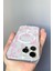 Apple Iphone 15 Pro Max Uyumlu Pembe Fiyonk Desenli Magsafe Şeffaf Kılıf Darbeye Dayanıklı Kapak 2