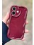 Iphone 16 Uyumlu Kılıf Dalgalı Kenarlı Şık Darbelere Karşı Dayanıklı Yumuşak Silikon Kapak Bordo 1