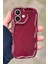 Iphone 16 Uyumlu Kılıf Dalgalı Kenarlı Şık Darbelere Karşı Dayanıklı Yumuşak Silikon Kapak Bordo 4