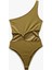 Yeni Sezon Slim Fit Pencere Detaylı Tek Omuz Bodysuit 3