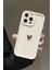 Iphone 15 Pro Uyumlu Kılıf 3D Gold Kalp Darbelere Dayanıklı Yumuşak Kamera Korumalı Kapak Beyaz 1