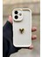 Iphone 16 Uyumlu Kılıf 3D Gold Kalp Darbelere Dayanıklı Yumuşak Kamera Korumalı Kapak Beyaz 2