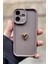Iphone 16 Uyumlu Kılıf 3D Gold Kalp Darbelere Dayanıklı Yumuşak Kamera Korumalı Kapak Kahve 2