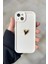 Iphone 13-14 Uyumlu Kılıf 3D Gold Kalp Darbelere Dayanıklı Yumuşak Kamera Korumalı Kapak Beyaz 2