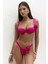 Larasis Çiçek Detaylı Gloplu Fuşya Bikini Üstü 1