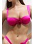 Larasis Çiçek Detaylı Gloplu Fuşya Bikini Üstü 3