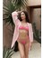 Lahla Büzgü Detaylı Kalın Bant Pembe Bikini Altı 1