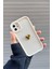 Iphone 12 Uyumlu Kılıf 3D Gold Kalp Darbelere Dayanıklı Yumuşak Kamera Korumalı Kapak Beyaz 2