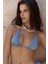 Arief Bağlamalı Gloplu Mavi Bikini Üstü 3