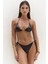 Mutia Bağcıklı Parlak Siyah Bikini Üstü 3