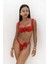 Larasis Çiçek Detaylı Gloplu Kırmızı Bikini Üstü 1