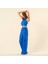 Protı Bağlamalı Polyester Pantolon - Lacivert 1