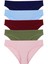 Kadın Düz Renkler Pamuklu 5'li Slip Külot - Set KTS3039 2