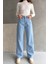 Yüksek Bel Geniş Paça Dikişsiz Paça Wide Leg Jean - 1419 1