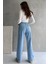Yüksek Bel Geniş Paça Dikişsiz Paça Wide Leg Jean - 1419 5