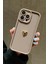 Iphone 14 Pro Uyumlu Kılıf 3D Gold Kalp Darbelere Dayanıklı Yumuşak Kamera Korumalı Kapak Kahve 1