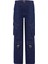 LAURA Cargo Fit Rinse Koyu İndigo Utility Kadın Jean Pantolon 4