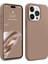 iPhone 15 Promax Kılıf Kadife Lansman Soft Yumuşak Liquid Silikon Kamera Korumalı Kapak Kahve 1