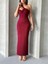 Krinkıl Tek Omuz Uzun Elbise Bordo S25455 2