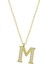 925 Ayar Gümüş Gold M Harfi Kadın Gümüş Kolye (T6620) (336336) 1