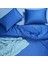 Solıd 300 Tc Çift Kişilik Pamuk Saten %100 Pamuk Saten Nevresim Seti 200X220 cm Koyu Mavi 4