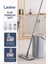 Elite Lavine Flat Mop Temizlik Seti ”gri” Tablet Mop Su Tahliyeli Paslanmaz Çelik Saplı Premium Kova 1 Adet 1