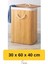 Elite Kapaklı El Yapımı Dekoratif Modern Doğal Ahşap Bambu Banyo Kirli Çamaşır Sepeti 40 x 30 x 60 cm 1 Adet 2