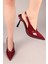 Yaleni Arkası Lastikli Rugan Stiletto Bordo 3