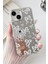 Apple iPhone 15 Uyumlu Aynalı Kılıf Beyaz Fiyonk Desenli Darbelere Dayanıklı Kapak 1