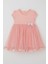 Kız Çocuk Elbise Tüllü Simli Fiyonk Aksesuarlı 2-6 Yaş, Somon 1