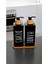 Elite 2’li Siyah Dekoratif Mutfak Banyo Sıvı Cam Sabunluk Seti 500 ml Bambu Stantlı Set 1 Adet 3
