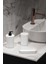 Elite Creative 3 Parça Banyo Seti - Sıvı Sabunluk - Diş Fırçalık - Süngerlik Hazneli Stantlı Beyaz 1 Adet 3